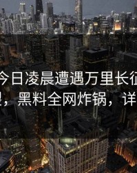 明星在今日凌晨遭遇万里长征小说全网炸裂，黑料全网炸锅，详情围观