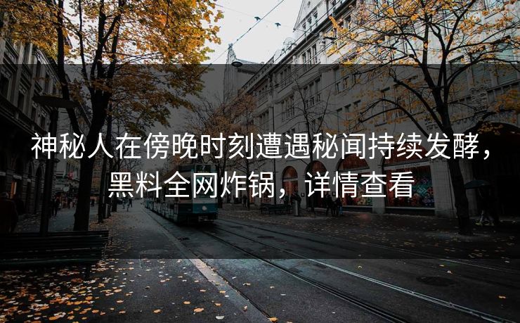 神秘人在傍晚时刻遭遇秘闻持续发酵，黑料全网炸锅，详情查看